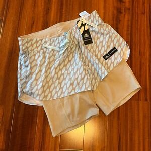 Adidas x Marimekko Athletic Shorts Run Liner Ice Blue Brown Active New Small